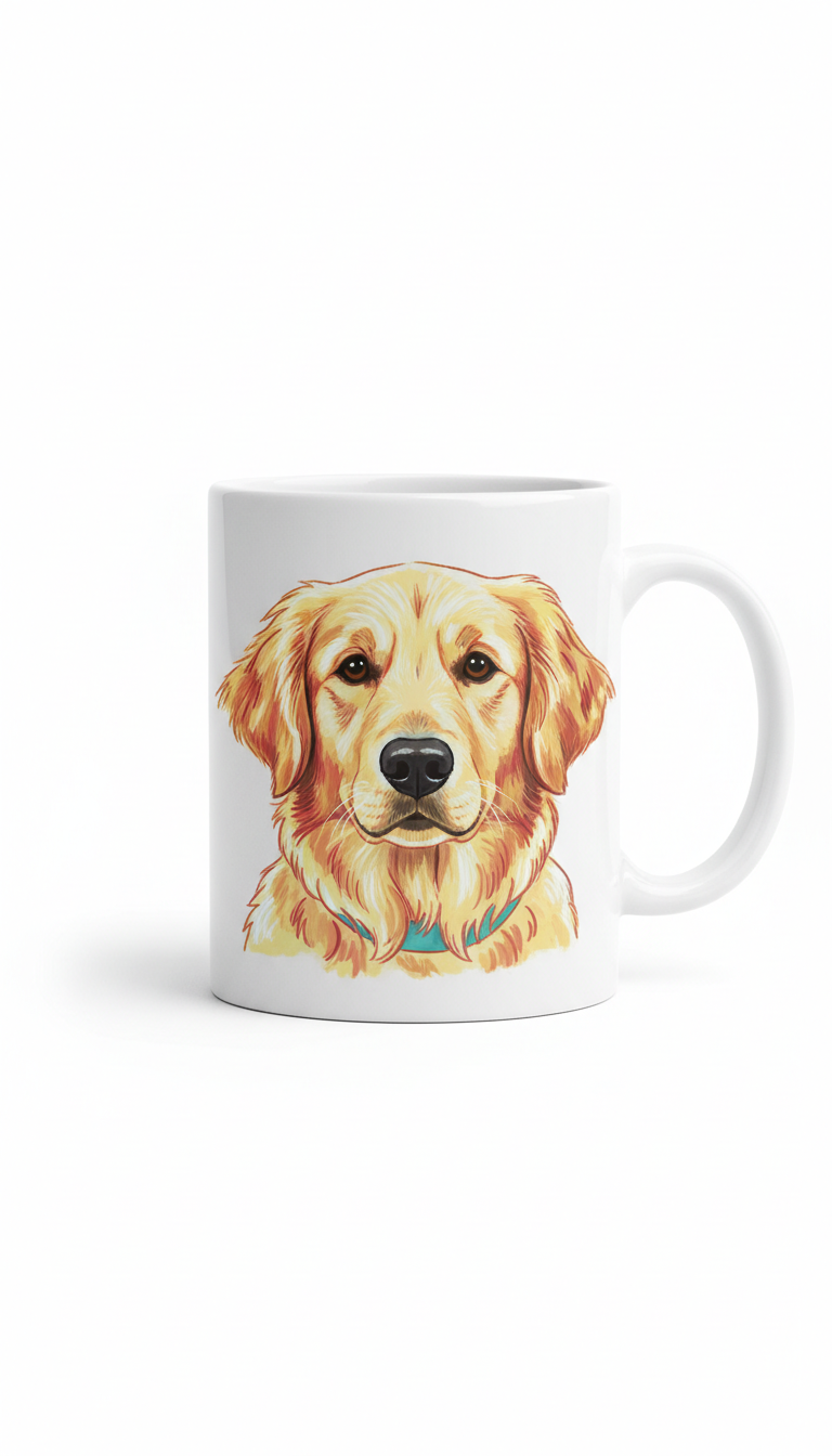 Custom Ceramic Mug With Pet Portrait